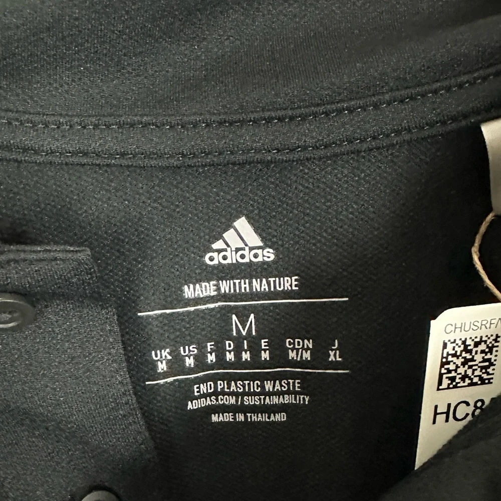 adidas Men's Tennis New York Freelift Slim Fit Polo Shirt Medium Black Top NWT